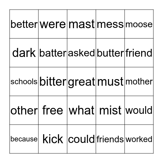 Read Well 26-27 Bingo Card