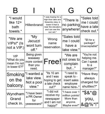 Bonnet Creek Bingo! Bingo Card