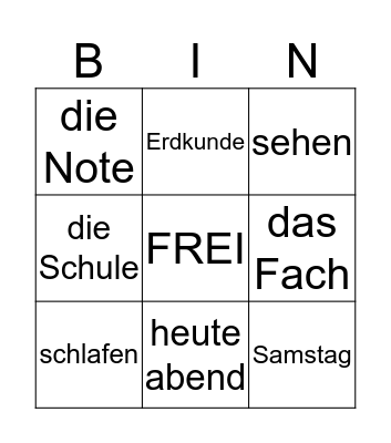 SCHOOL SUBJECTS Bingo Card