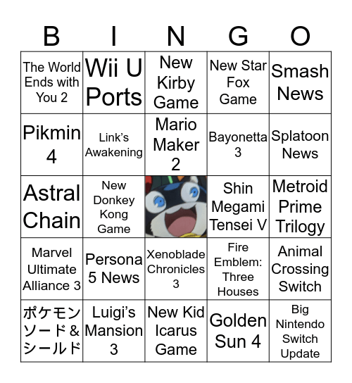 NINTENDO E3 2019 BINGO BOARD Bingo Card