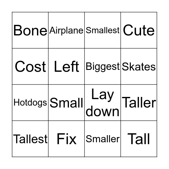 INT2A Bingo Card