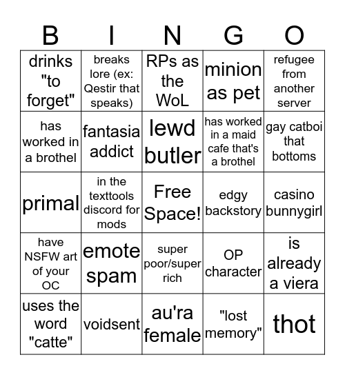 Hyperion Bingo Card