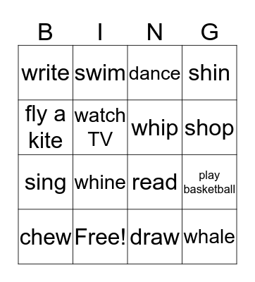 What can you do? Bingo Card