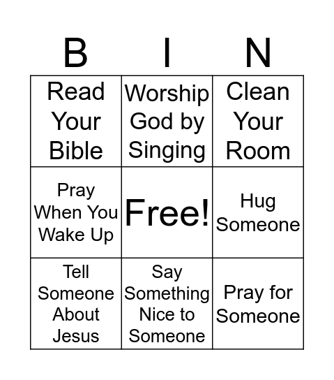 Luke 22:39-43 Bingo Card