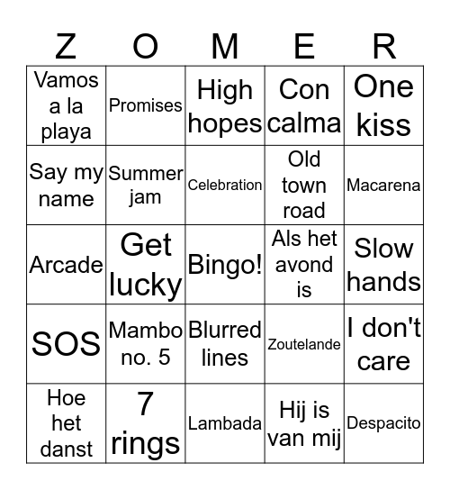 Bingo 2019 Bingo Card