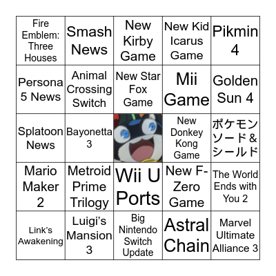 NINTENDO E3 2019 BINGO Card