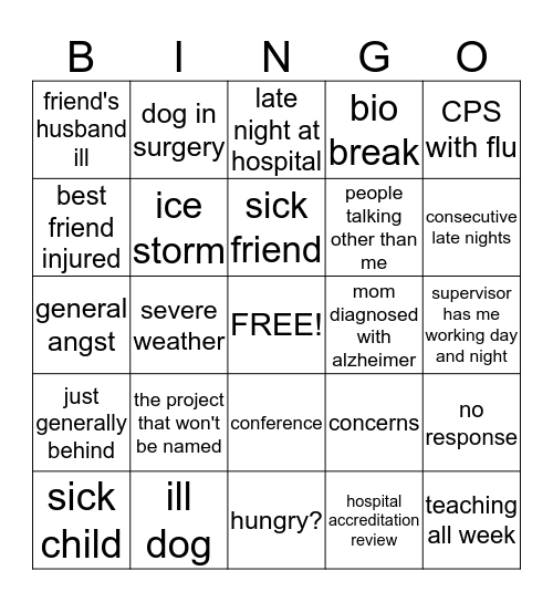 ECCO  Bingo Card