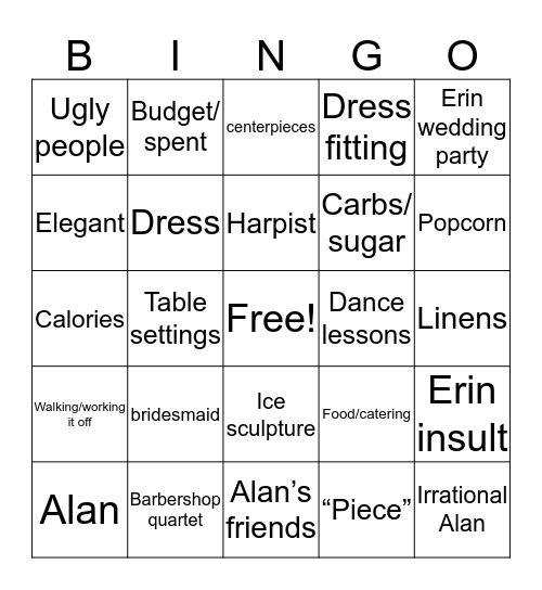 Road trip Bingo Card