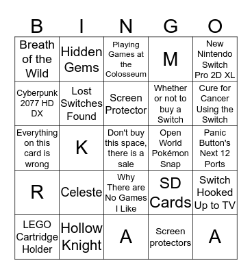 E3 Prediction Card Bingo Card