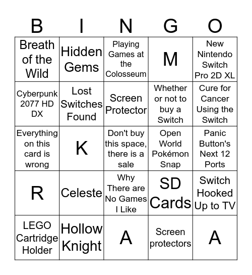 E3 Prediction Card Bingo Card