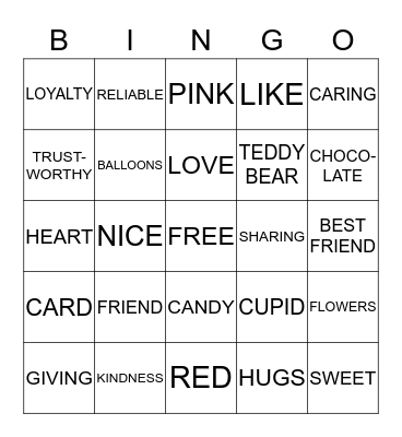 VALENTINE'S DAY Bingo Card