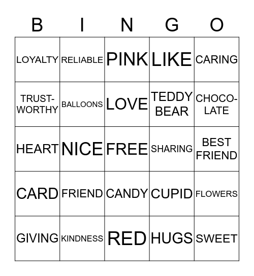 VALENTINE'S DAY Bingo Card