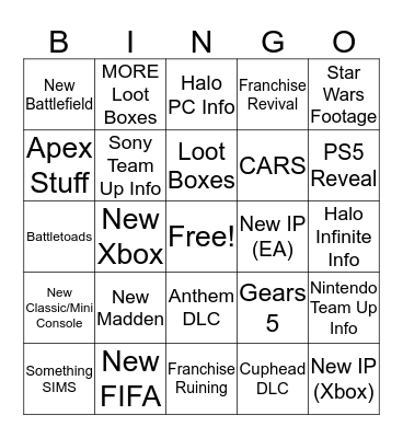 EA/MS Conference Card Bingo Card