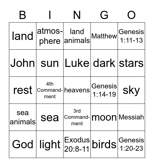 BINGO: Creation Edition Bingo Card