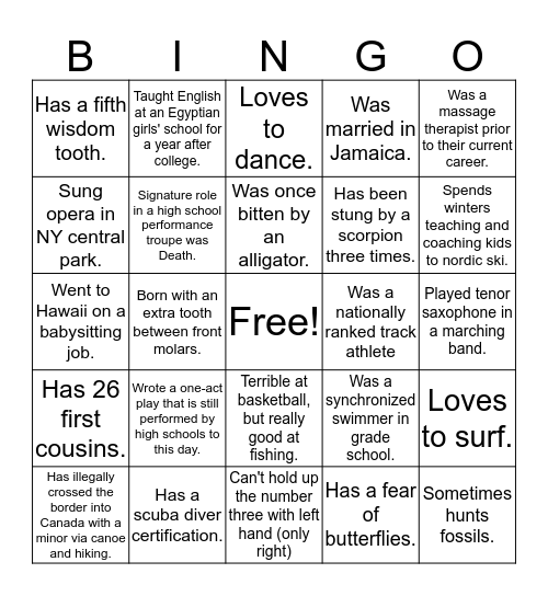 ISC BINGO Card