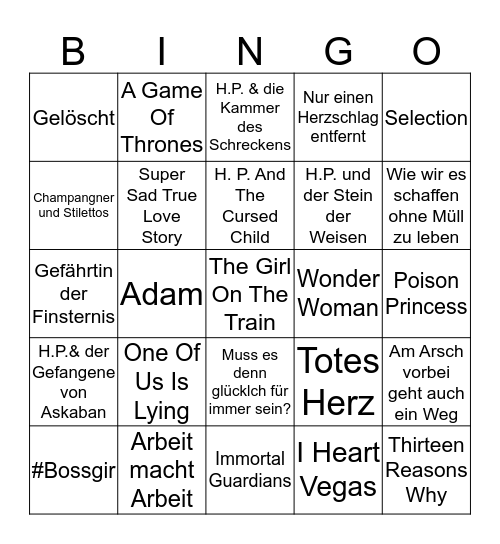 TBR Bingo Card