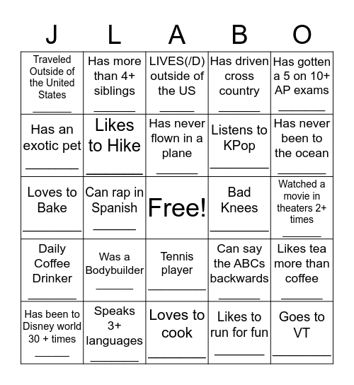 Bingo Card
