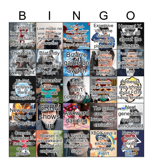 E3 BINGO 2019 Bingo Card