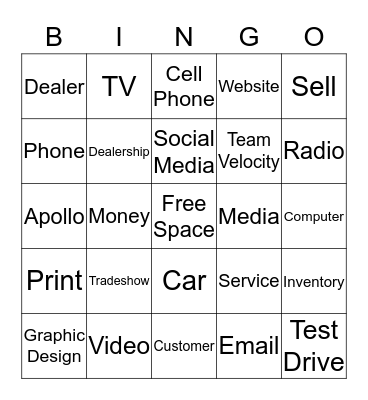 Team Velocity Bingo Card