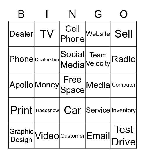 Team Velocity Bingo Card