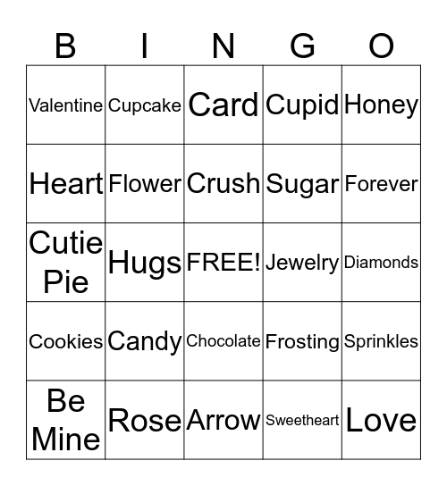 Valentine Bingo Card