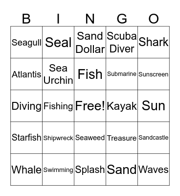 Under the Sea Bingo Card