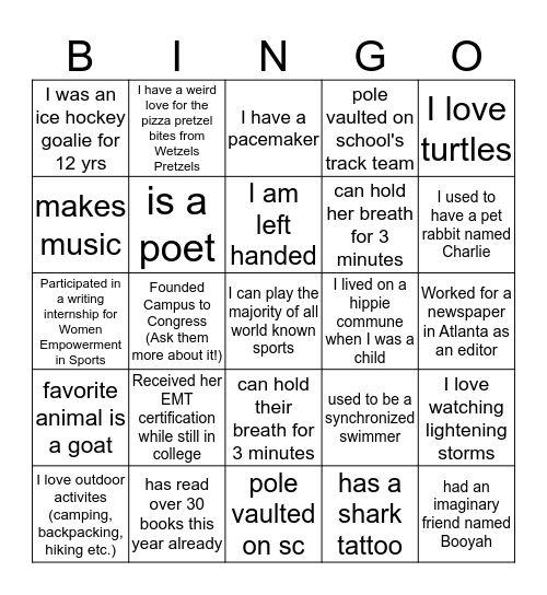 DREAMy BINGO Card