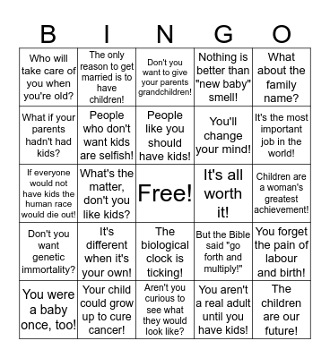 Breeder Bingo Card