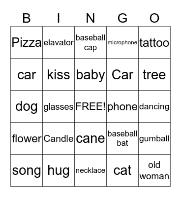 What can you find in the movie? Bingo Card