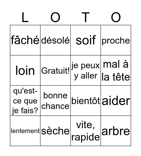 Arbre Ungali! Bingo Card