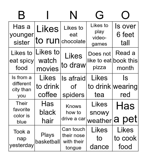 Find Someone Who... Bingo Card