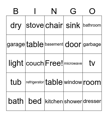 Lesson 9 Bingo Card