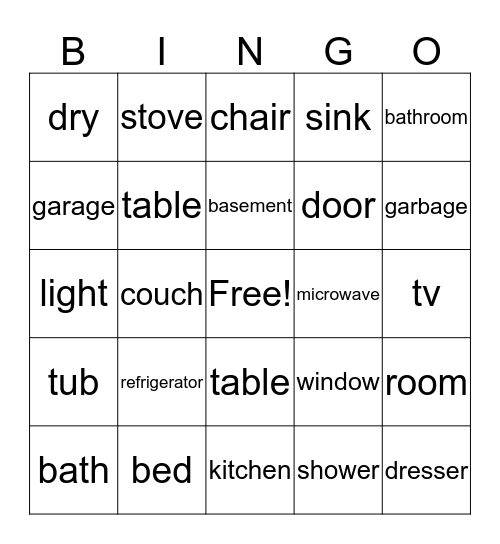 Lesson 9 Bingo Card