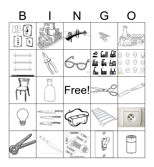 English for Technical Students 1 Unit 3 Bingo Card