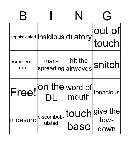 Bing Yo! Bingo Card