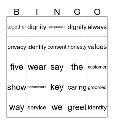 The Netcare Way Bingo Card
