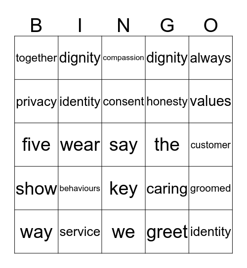 The Netcare Way Bingo Card