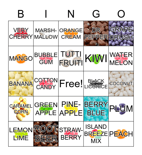 JELLY BEAN Bingo Card