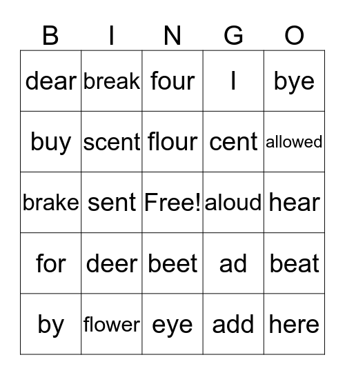 Word Hunt Bingo Card