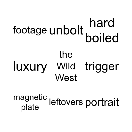 Rose's BINGO Card