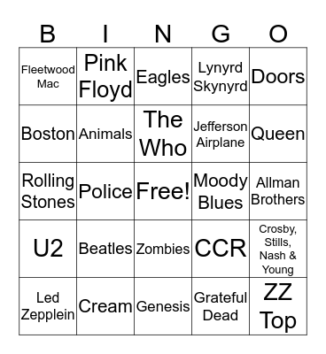 Singo Bingo Card