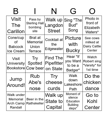 Badger Bingo Card