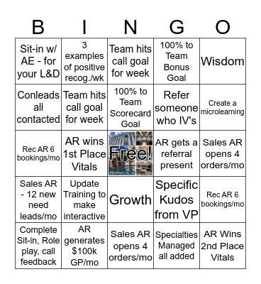 AR Manager BINGO Card