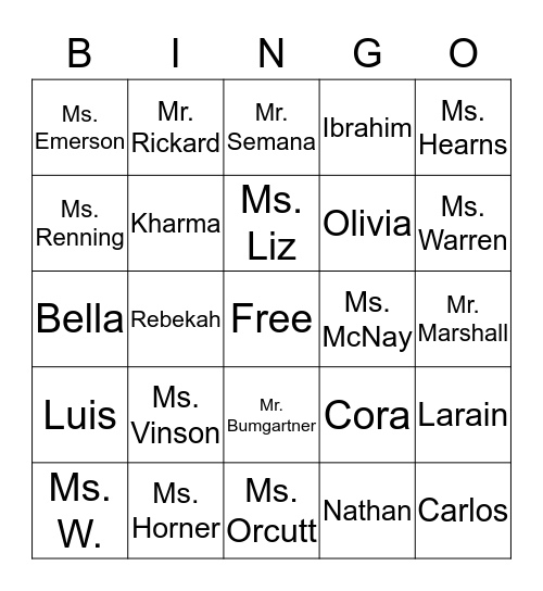 ALC/SCC PEOPLE Bingo Card