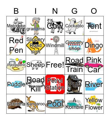 Aussie Road Trip Bingo Card