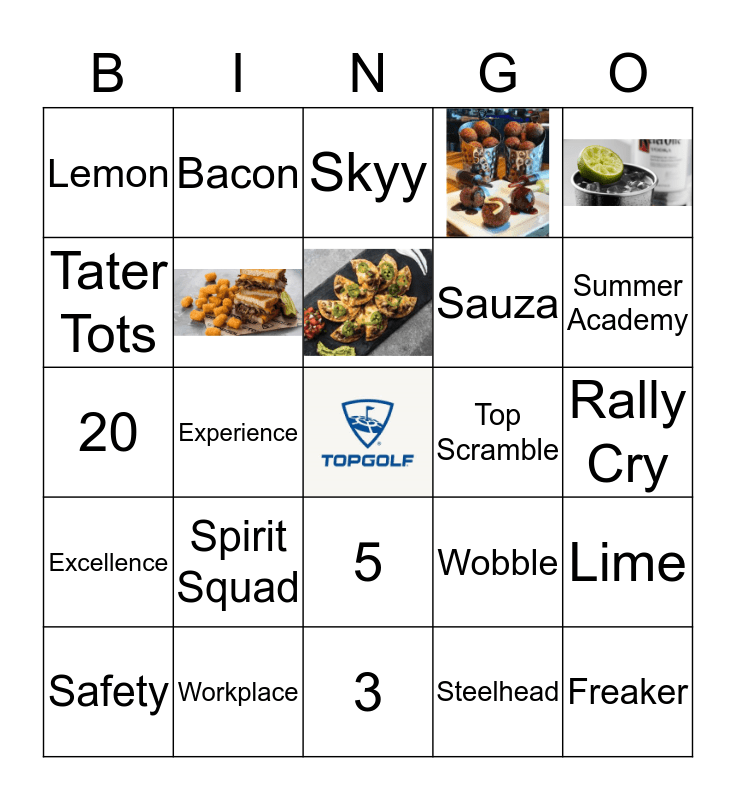 Topgolf Bingo Card