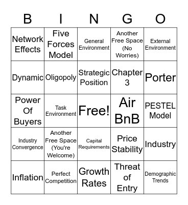 Chapter 3 Bingo Card