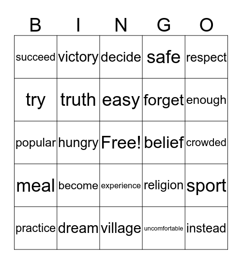 Unit 3 Review Bingo Card