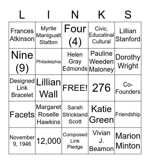 B    I    N    G    O Bingo Card