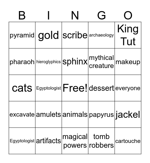 Dirt Detectives Review Game Bingo Card